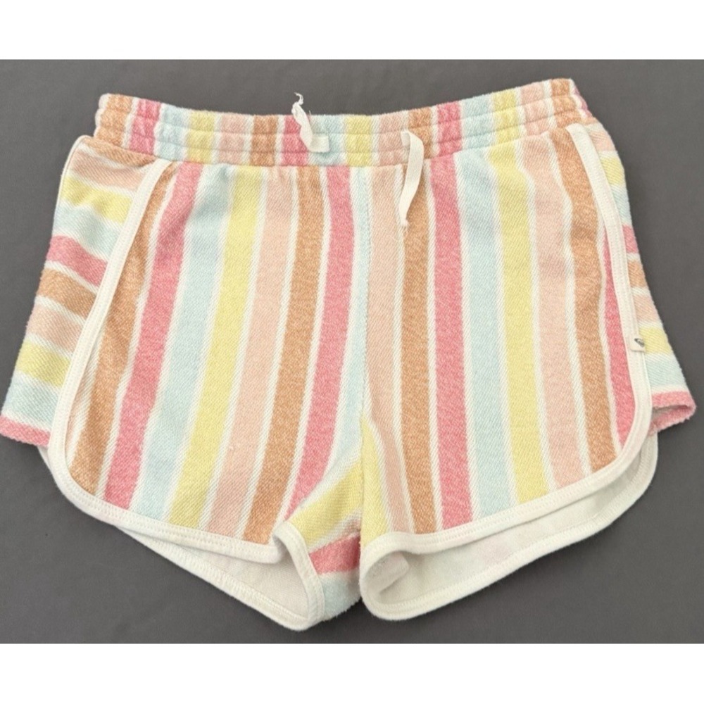Roxy Beach Shorts Girls Size XL 14 Pink White Multi Color Drawstring Boho